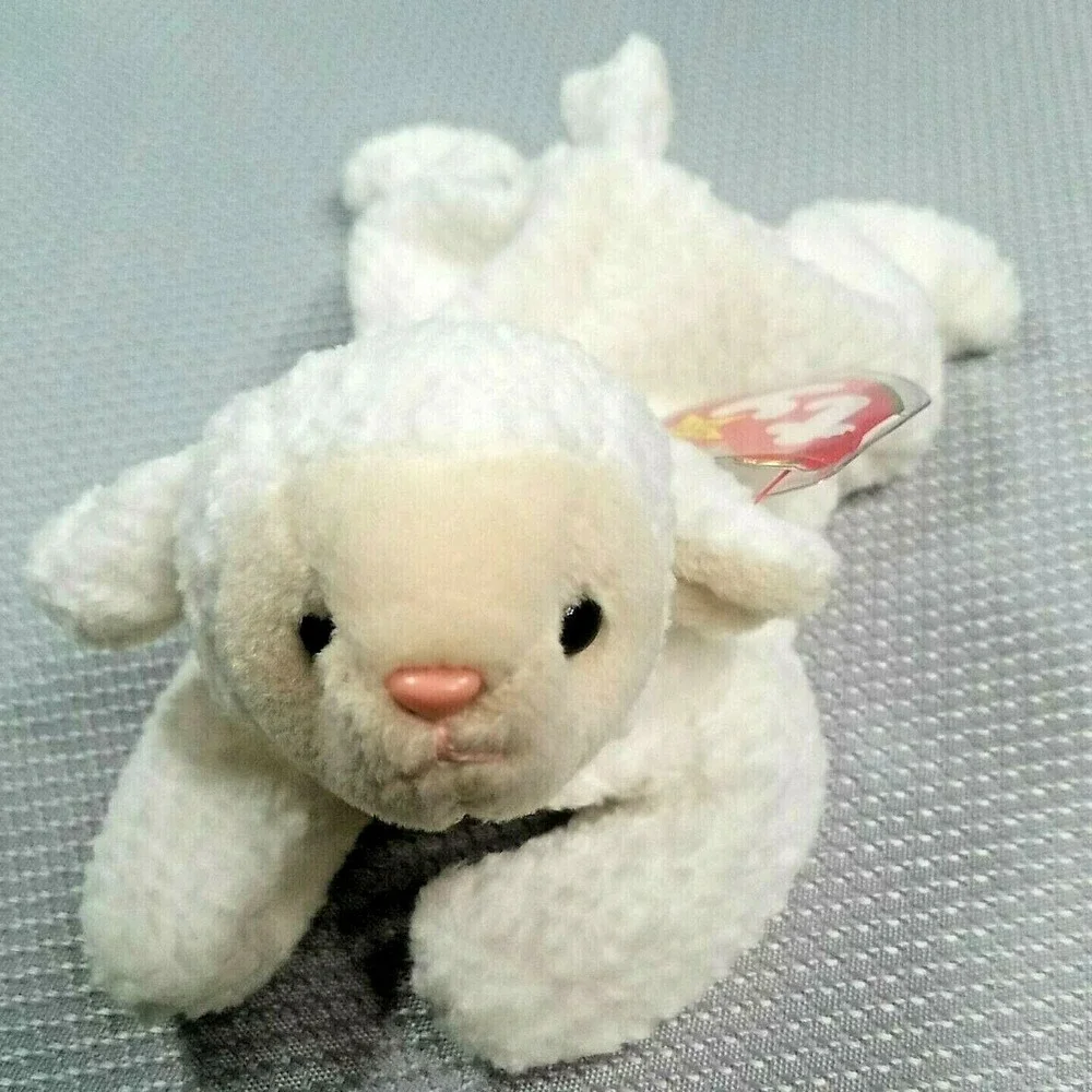 Rare Beanie baby Fleece The lamb HUGE ERROR-Wrong Color Fiber Great Condition 96
